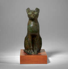 AN EGYPTIAN BRONZE CAT
