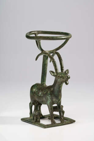 A WESTERN ASIATIC COPPER ALLOY ZOOMORPHIC VESSEL STAND - photo 1