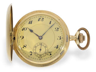 Sehr gut erhaltene Taschenuhr, Goldsavonnette, um 1920