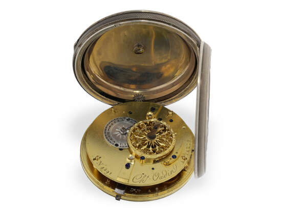 Sehr gut erhaltene, große Spindeluhr mit Wecker auf Glocke, Breguet-Schüler Charles Oudin Paris, ca.1820 - фото 2