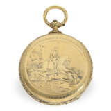 Prächtige Liverpooler 18K Goldsavonnette mit außergewöhnlicher Gehäusegravur, Robert Roskell Liverpool No.44152, ca.1840 - photo 1