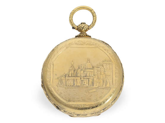 Prächtige Liverpooler 18K Goldsavonnette mit außergewöhnlicher Gehäusegravur, Robert Roskell Liverpool No.44152, ca.1840 - photo 2