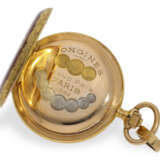 Taschenuhr/Anhängeuhr: sehr seltene Gold/Emaille-Prunksavonnette mit Diamantbesatz, Longines No. 844907, ca.1895 - фото 4