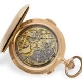 Große und schwere, deutsche rotgoldene Savonnette mit Repetition und Chronograph, Carl Mazeck Hannover, 1880-1910 - Foto 2