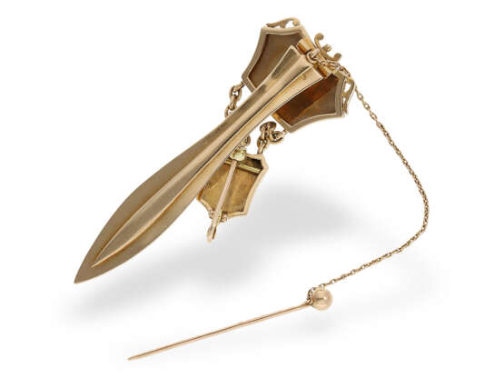 Taschenuhr: exquisite Gold/Emaille-Taschenuhr mit exzentrischem Zifferblatt und Zylinderhemmung und einer korrespondierenden Goldemaille-Chatelaine, Kinable Paris, ca.1820 - photo 7