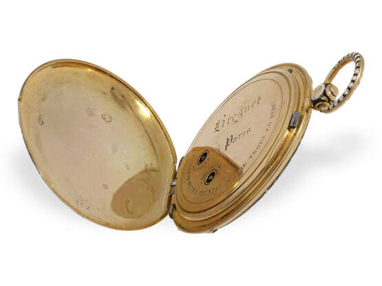 Taschenuhr: extrem seltene Gold/Emaille-Taschenuhr mit springender Stunde und Zentralsekunde, für den chinesischen Markt, ca.1820 - Foto 8