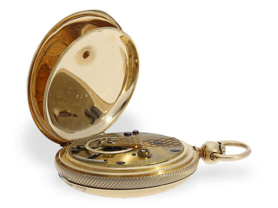 Taschenuhr: US-Rarität, schwere Goldsavonnette, ganz frühe Waltham von 1864/1865, 18K Gold - Foto 4