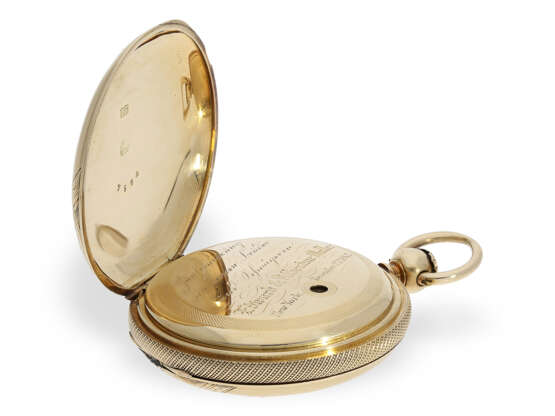 Taschenuhr: US-Rarität, schwere Goldsavonnette, ganz frühe Waltham von 1864/1865, 18K Gold - фото 5