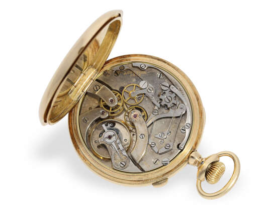 Hochfeine Präzisionstaschenuhr mit Schleppzeigerchronograph, vermutlich Genf für den amerikanischen Markt, signiert Vanderslice New York, 1902 - Foto 2