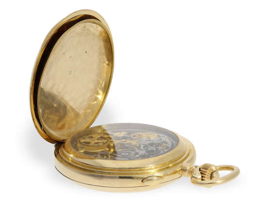 Schwere, große 18K Goldsavonnette mit Minutenrepetition und Chronograph, Picard & Fils La Chaux-de-Fonds No.282841, ca.1900 - photo 4