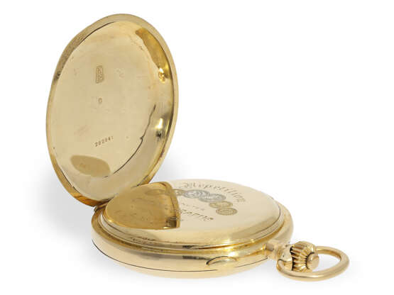 Schwere, große 18K Goldsavonnette mit Minutenrepetition und Chronograph, Picard & Fils La Chaux-de-Fonds No.282841, ca.1900 - photo 5