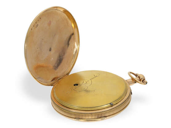 Große Gold/Emaille-Taschenuhr mit Repetition und Figurenautomat von außergewöhnlicher Qualität, vermutlich Genf um 1810 - photo 4