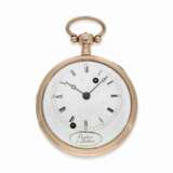 Taschenuhr: Rarität, große rotgoldene Taschenuhr mit Stunden-Selbstschlag und Stunden-Repetition, sog. Clockwatch, signiert Cartier, ca.1820 - photo 1