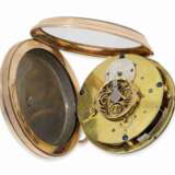 Taschenuhr: Rarität, große rotgoldene Taschenuhr mit Stunden-Selbstschlag und Stunden-Repetition, sog. Clockwatch, signiert Cartier, ca.1820 - фото 2