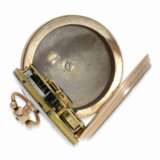 Taschenuhr: Rarität, große rotgoldene Taschenuhr mit Stunden-Selbstschlag und Stunden-Repetition, sog. Clockwatch, signiert Cartier, ca.1820 - photo 3
