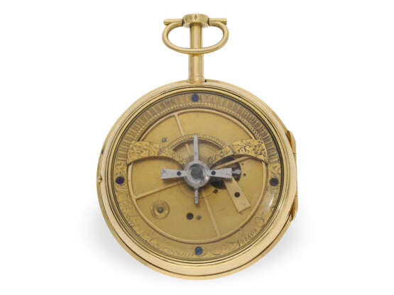 Bedeutende Taschenuhr mit Goldgehäuse, Pouzait-Hemmung, goldener Pouzait-Unruh und Seconde Morte, Robert & Courvoisier No. 88693, ca.1790, eine der ersten Uhren für den chinesischen Markt! - фото 3