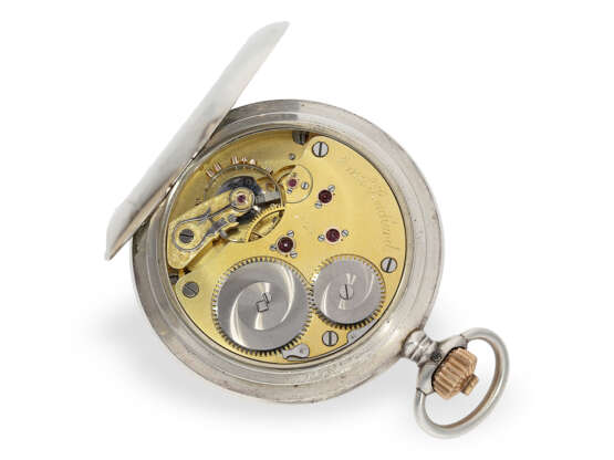 Glashütter Rarität, eine von lediglich 2 bekannten Präzisionstaschenuhren der Deutschen Uhrmacherschule Glashütte mit 24-H-Zifferblatt, Emil Reichard 1928 - Foto 2