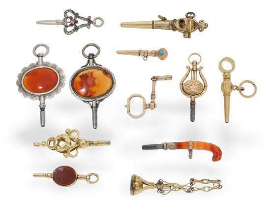 Uhrenschlüssel: außergewöhnliche Sammlung hochfeiner Spindeluhrenschlüssel, ca. 1700-1820 - Foto 3