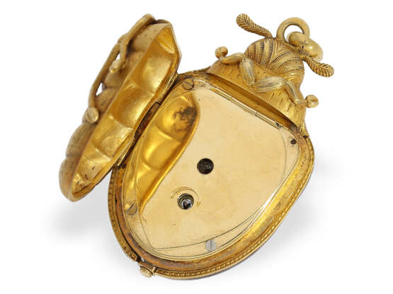 Extrem rare Gold/Emaille-Formuhr "Käfer", vermutlich Genf um 1870, fantastischer Zustand - Foto 2