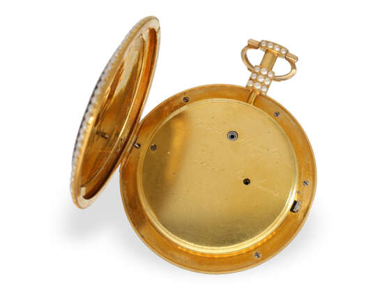 Bedeutende und vermutlich einzigartige Emaille-Taschenuhr für den chinesischen Markt, Schwesteruhr der bekannten Morisset & Lukin London No.2482, ca.1792 - Foto 7