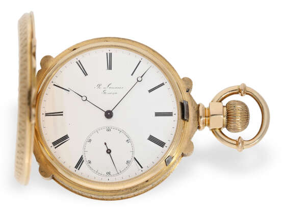 Extrem schweres und sehr seltenes Genfer Ankerchronometer, Prunksavonnette R. Lannier Geneve, ca.1870 - Foto 1