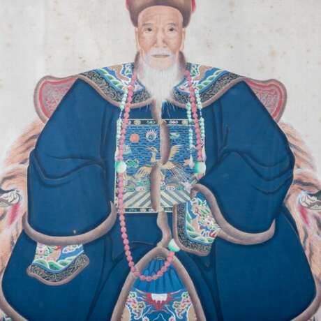 Ganzfiguriges Portrait eines hochrangigen Mandarin. CHINA. - Foto 3