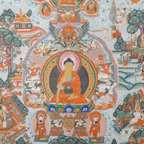 Thangka des Buddha TIBET, 20. Jh., - Foto 2