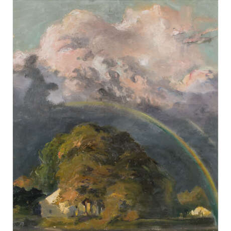 STIRNER, KARL (1882-1943), "Regenbogen über Landschaft in Gewitterstimmung", - photo 1