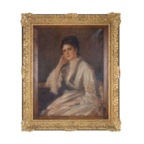 LENBACH, FRANZ von (1836-1904), "Portrait einer jungen Frau in weißem Kleid", - Foto 2