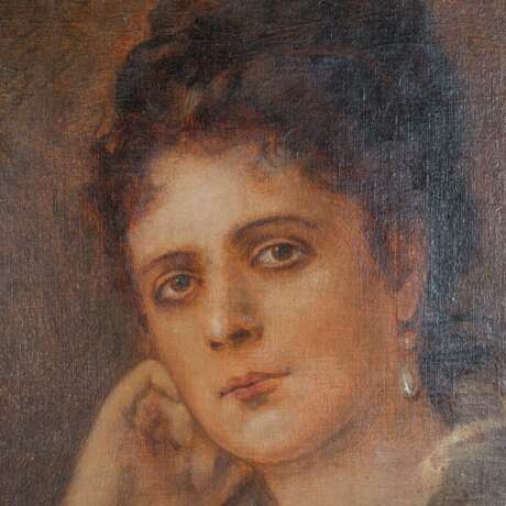 LENBACH, FRANZ von (1836-1904), "Portrait einer jungen Frau in weißem Kleid", - Foto 4