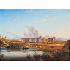 MORGENSTERN, Carl, ATTRIBUIERT (1811-1893), "Tempelanlage bei Pästum, Italien",