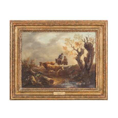 BARKER OF BATH, THOMAS (1769-1846), "Hirten mit Kühen an einem Ufer", - фото 2