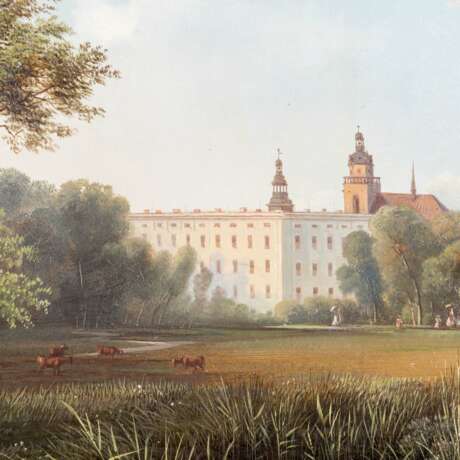 BECKER, AUGUST (1822-1887), "Dessau, Blick über den Park auf das Schloss", - Foto 4
