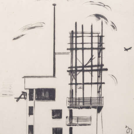 ACKERMANN, MAX (1887-1975, Prof.), "Stuttgart, Bau des Tagblatt-Turms", - photo 5