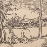 STIRNER, KARL (1882-1943), 3 Graphiken "Personen in Landschaft", - photo 3