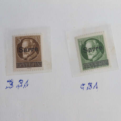 Saargebiet 1920-1934 inkl. Dienstmarken, Kat.-Wert ca. 13.000,-€ - фото 24