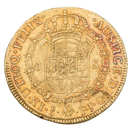 Chile als spanische Kolonie/ Gold - 8 Escudos 1803 /So FJ (Santiago), - Foto 2