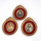 3 Miniaturen in ovalen Messingrahmen mi - фото 1