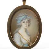 Biedermeier-Miniatur: Damenporträt. - фото 1