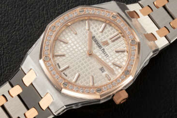 AUDEMARS PIGUET ROYAL OAK REF. 67651SR, A STEEL AND GOLD DIAMOND-SET WRISTWATCH