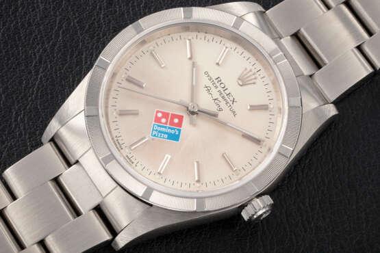 ROLEX, AIR-KING REF. 14010 ‘DOMINO’S PIZZA’, A STEEL AUTOMATIC WRISTWATCH - photo 1