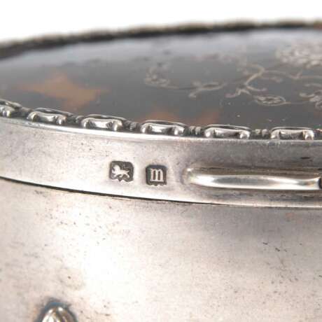 Ovales Silberdöschen mit Schildpattdeck - photo 3