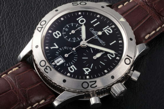 BREGUET, TYPE XX TRANSATLANTIQUE REF.3820, A STEEL AUTOMATIC FLYBACK CHRONOGRAPH - фото 1