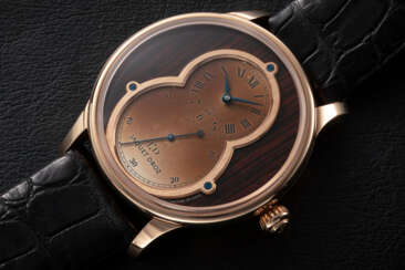 JAQUET DROZ, GRANDE SECONDE, A LIMITED EDITION GOLD AUTOMATIC WRISTWATCH WITH A ‘WOOD’ DIAL