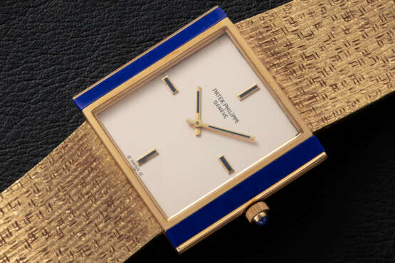 PATEK PHILIPPE, REF. 3578/1, A GOLD AND LAPIS MANUAL WINDING WRISTWATCH - Foto 1