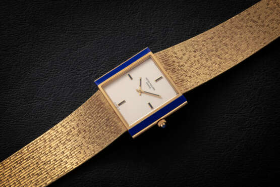 PATEK PHILIPPE, REF. 3578/1, A GOLD AND LAPIS MANUAL WINDING WRISTWATCH - Foto 2