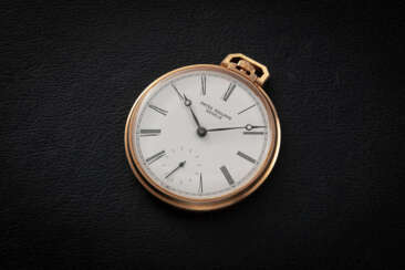 PATEK PHILIPPE, REF. 600/1, A GOLD POCKET WATCH WITH ENAMEL DIAL