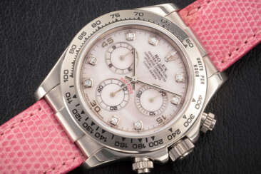 ROLEX, DAYTONA REF. 116519, A GOLD AND DIAMOND-SET AUTOMATIC CHRONOGRAPH WITH PINK MOTHER-OF-PEARL DIAL