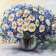 Sommer Blumen blau weiß - Kauf mit einem Klick