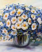 Olga Hanns (b. 1990). Sommer Blumen blau weiß